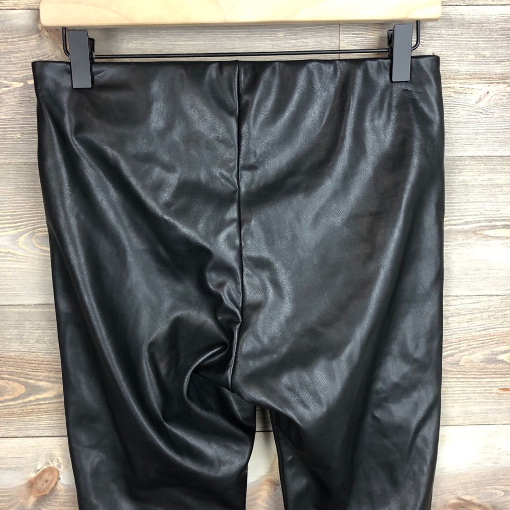 NEW Velvet Faux Leather Black Pants - Picture 7 of 8